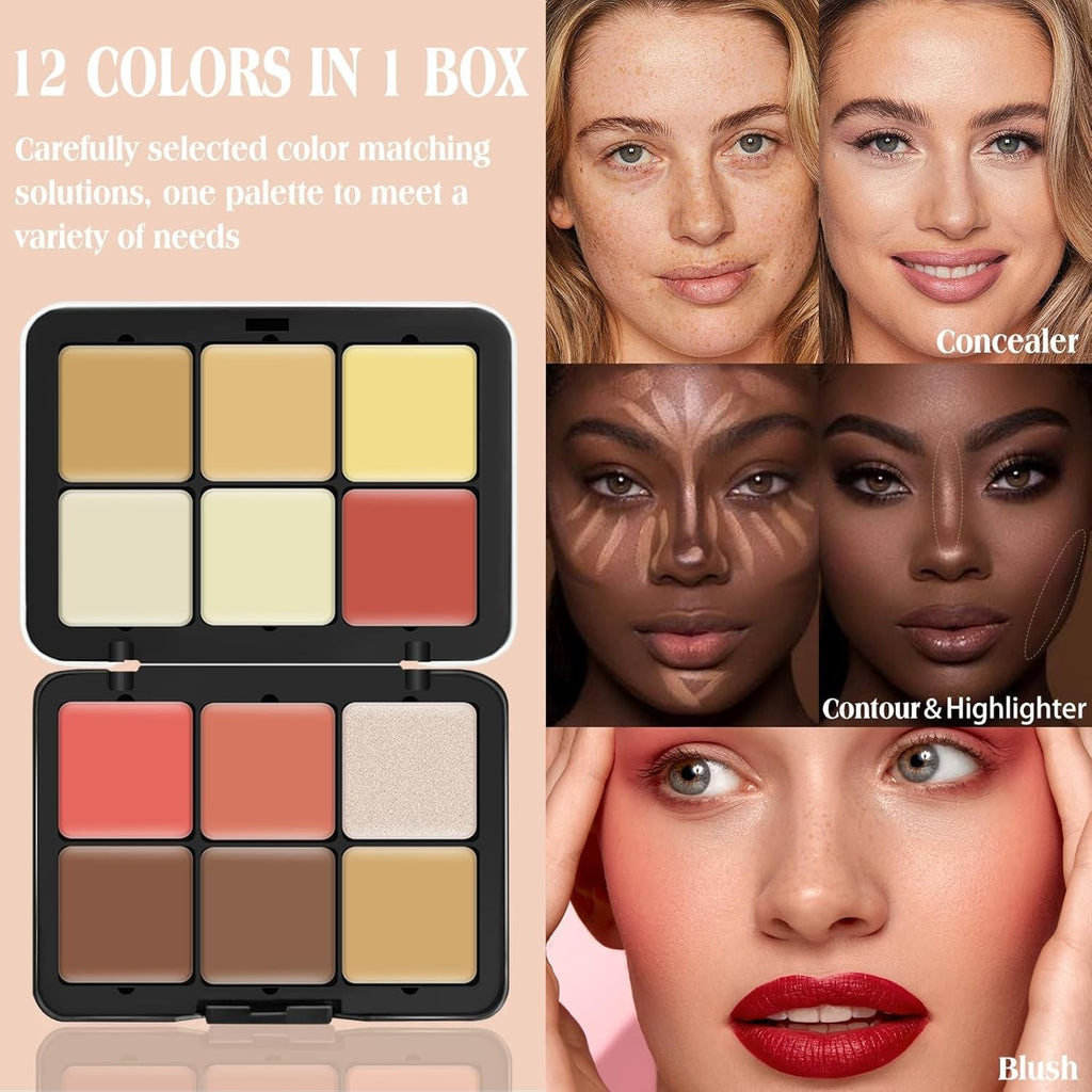 12 Colors Cream [Blush+Contour