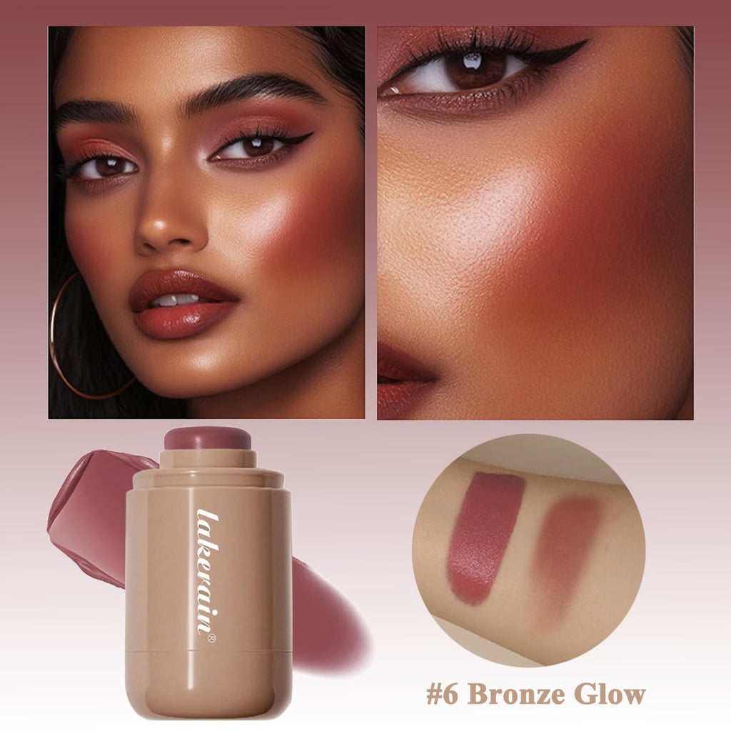 Cream Blush Stick, Natural-Looking Matte Finish Makeup Blush Stick