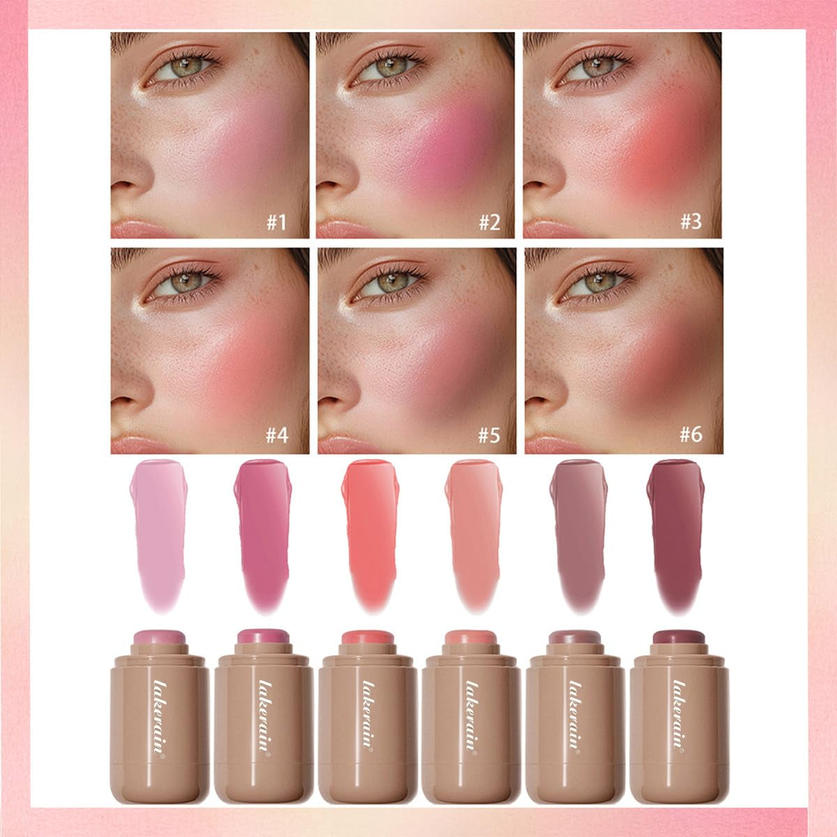 Cream Blush Stick, Natural-Looking Matte Finish Makeup Blush Stick