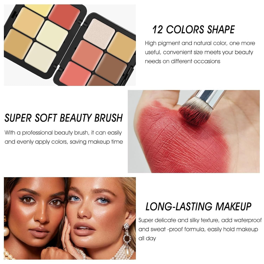 12 Colors Cream [Blush+Contour