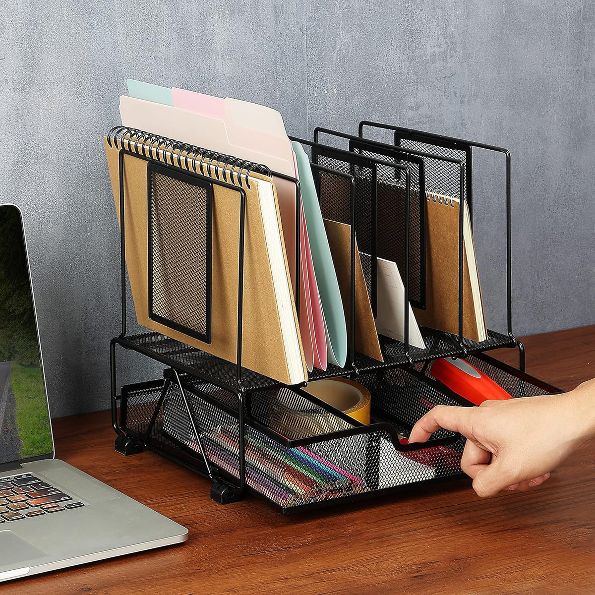  Mesh Desk Organizer with Drawer