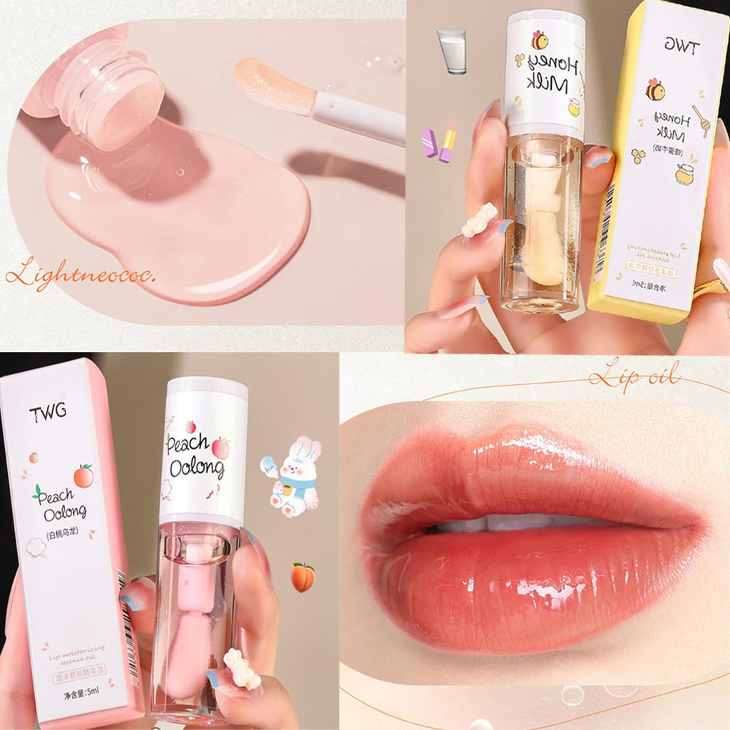 4Pcs Hydrating Clear Lip Oil