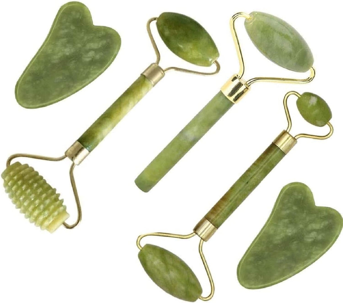 Jade Roller & Gua Sha Set 5 in 1 Facial Massager Tools 