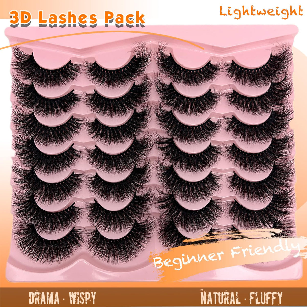 Mink Lashes Fluffy Wispy Cat Eye Faux Mink False Eyelashes Pack